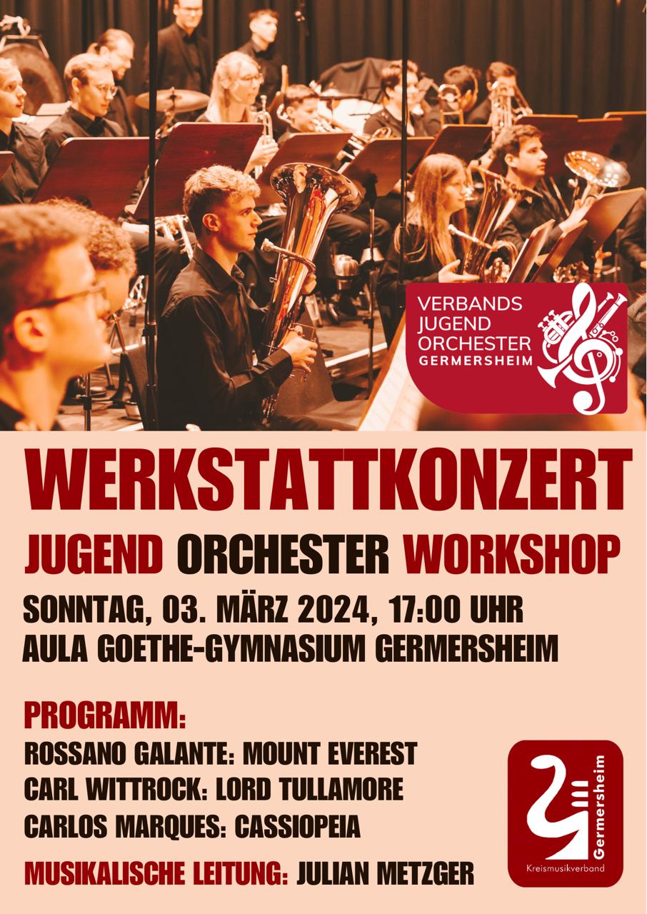 Herzliche Einladung zum Werkstattkonzert des Jugend-Orchester-Workshops mit dem VJO